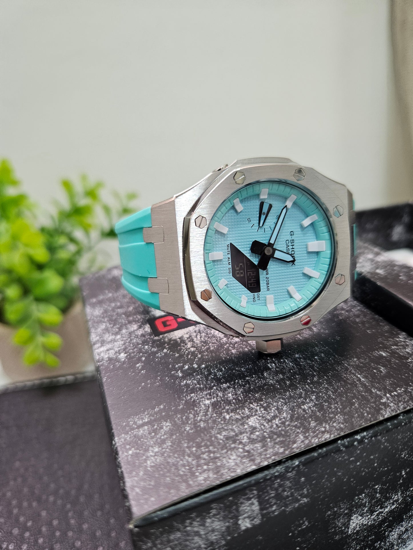 Custom G-Shock GA2100 Mod – Aqua Blue Dial with Steel Case