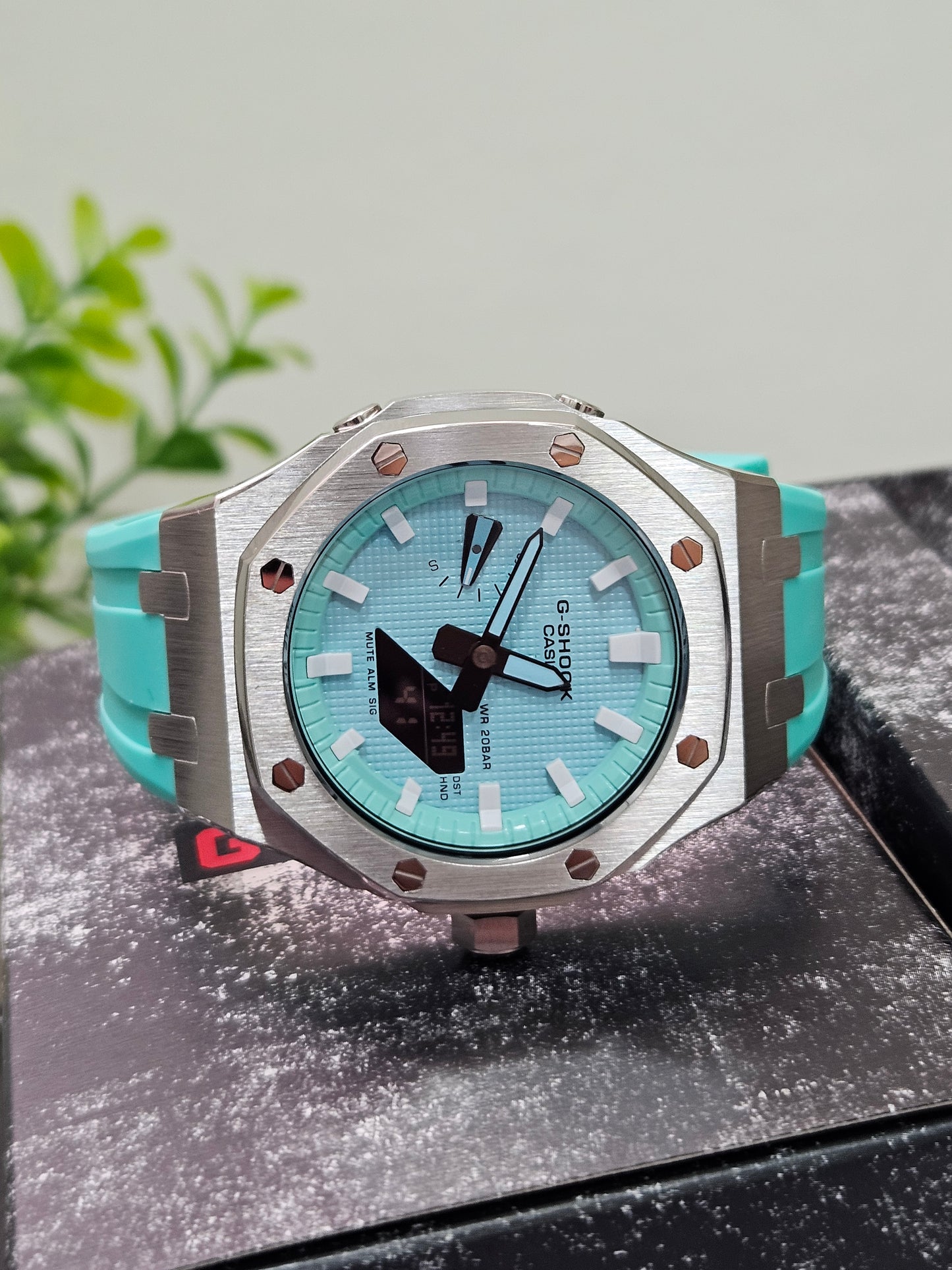Custom G-Shock GA2100 Mod – Aqua Blue Dial with Steel Case