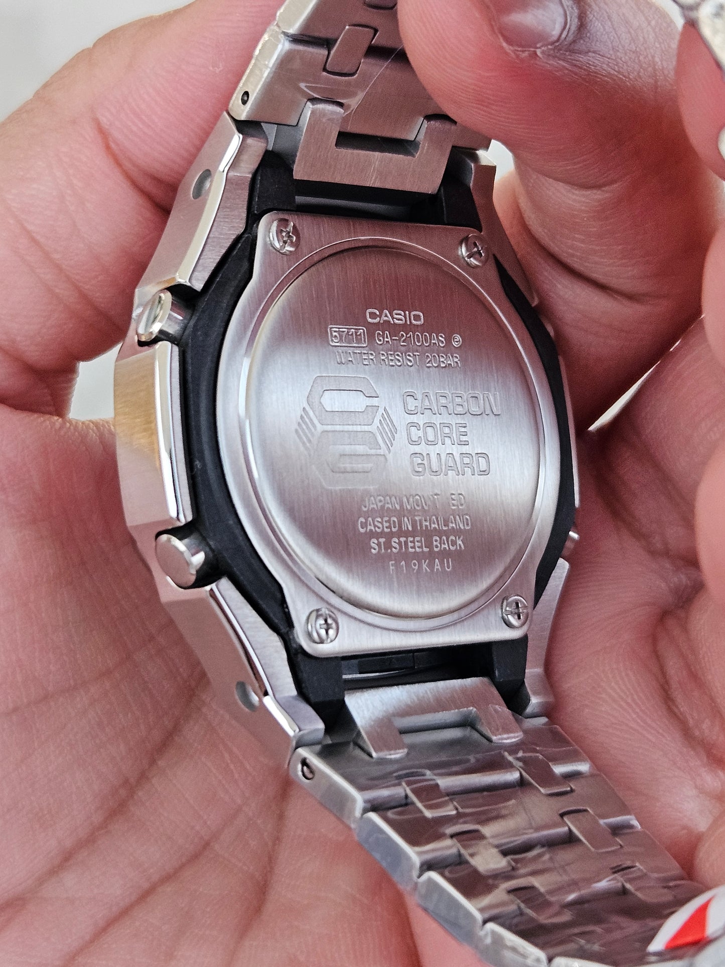 Custom G-SHOCK GA-2100AS-5ADR with Stainless Steel Case – Sky Blue Dial